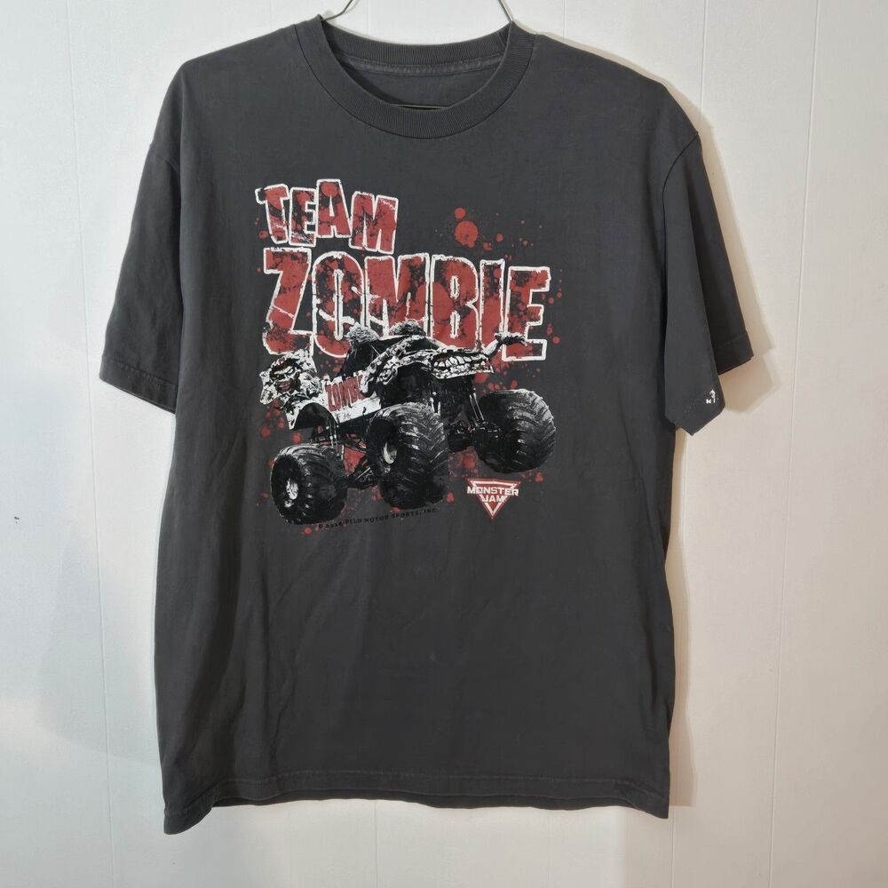 Y2K Monster Jam Zombie Race Team Monster Truck Graphic Edgy Grunge Skater Tshirt